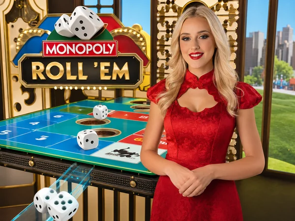 Monopoly Roll 'Em élő asztal a FortunaZone kaszinóban – táblajáték alapú game show